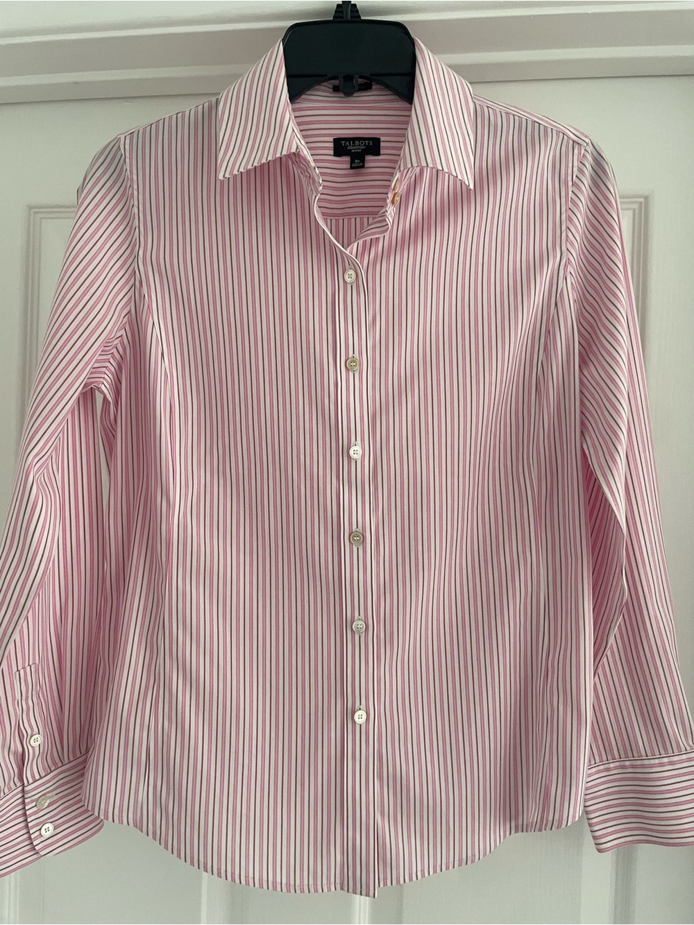 Talbots Pink and White Striped Button Down Shirt, 8P